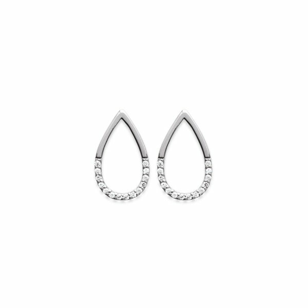 Boucles d'oreilles en argent rhodié et oxydes de zirconium