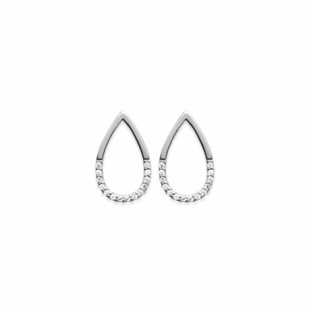 Boucles d'oreilles en argent rhodié et oxydes de zirconium