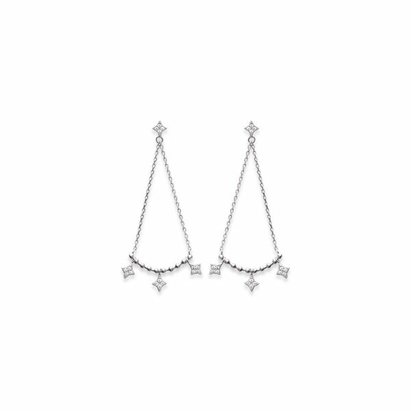 Boucles d'oreilles en argent rhodié et oxydes de zirconium