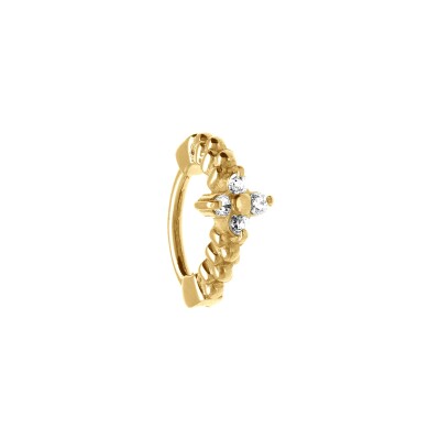 Piercing nez en acier doré et oxyde de zirconium