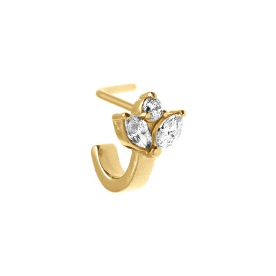 Piercing nez en acier doré et oxyde de zirconium