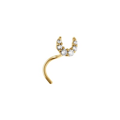 Piercing nez en acier doré et oxyde de zirconium