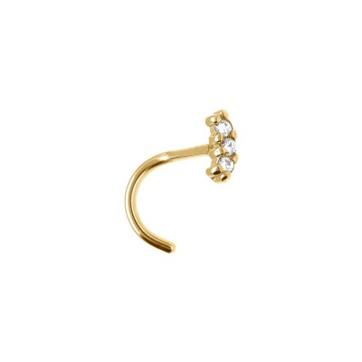Piercing nez en acier doré et oxyde de zirconium