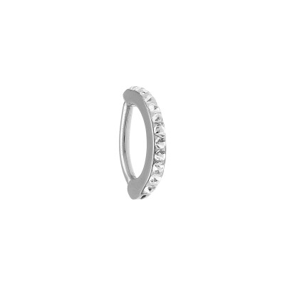 Piercing nombril en acier et oxyde de zirconium