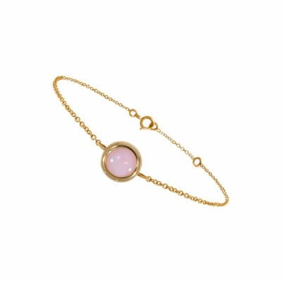 Bracelet en or rose et opale rose, longueur 18cm