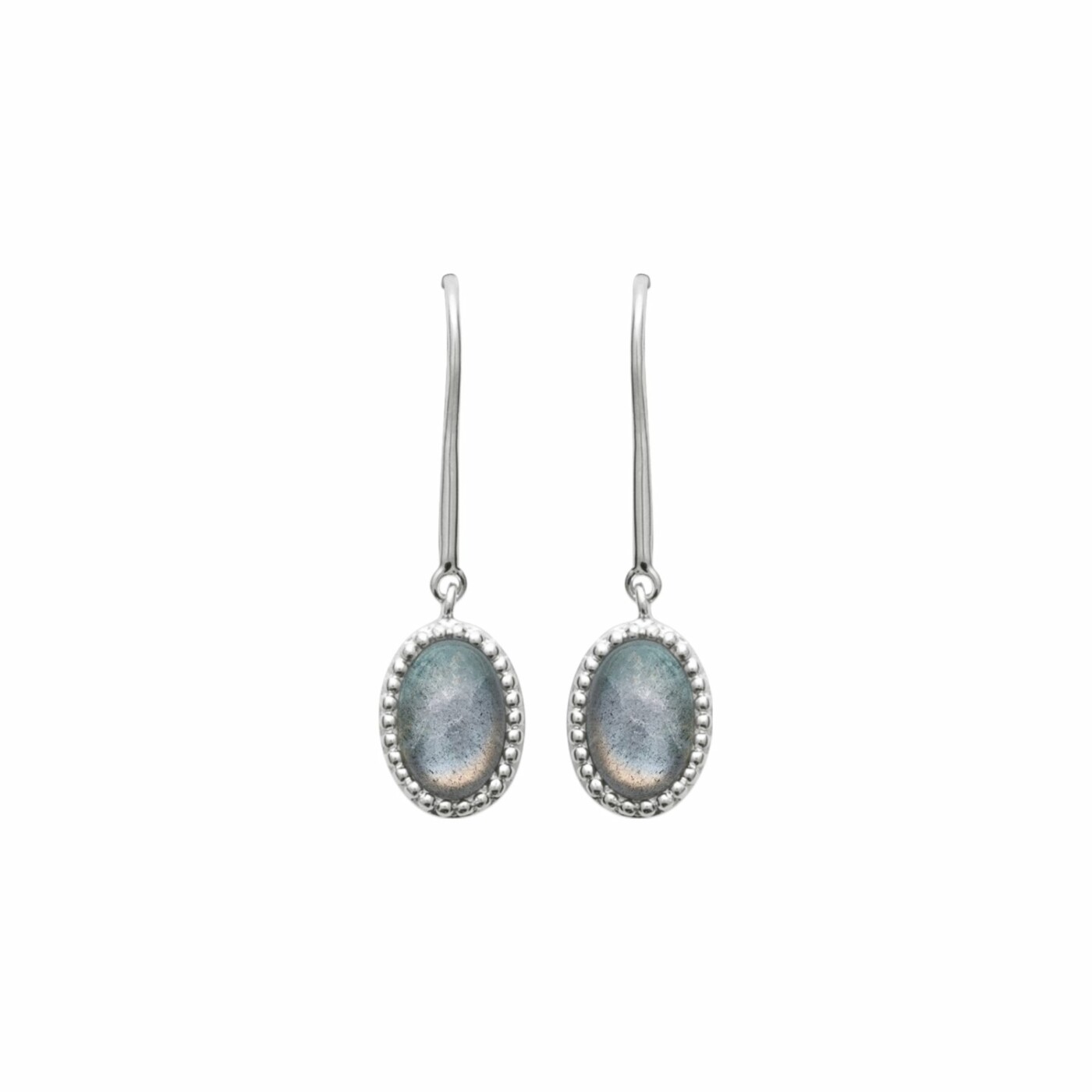 Boucles d'oreilles en argent rhodié et labradorite