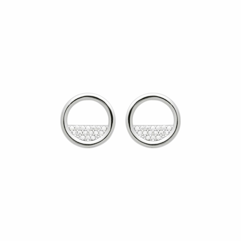 Boucles d'oreilles en argent rhodié et oxydes de zirconium