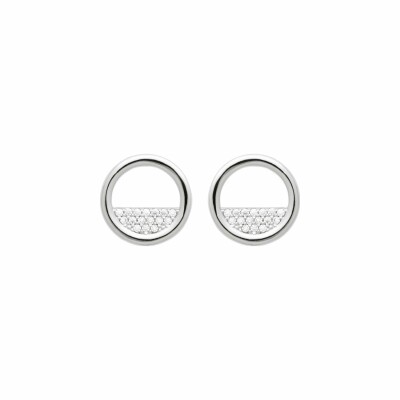 Boucles d'oreilles en argent rhodié et oxydes de zirconium