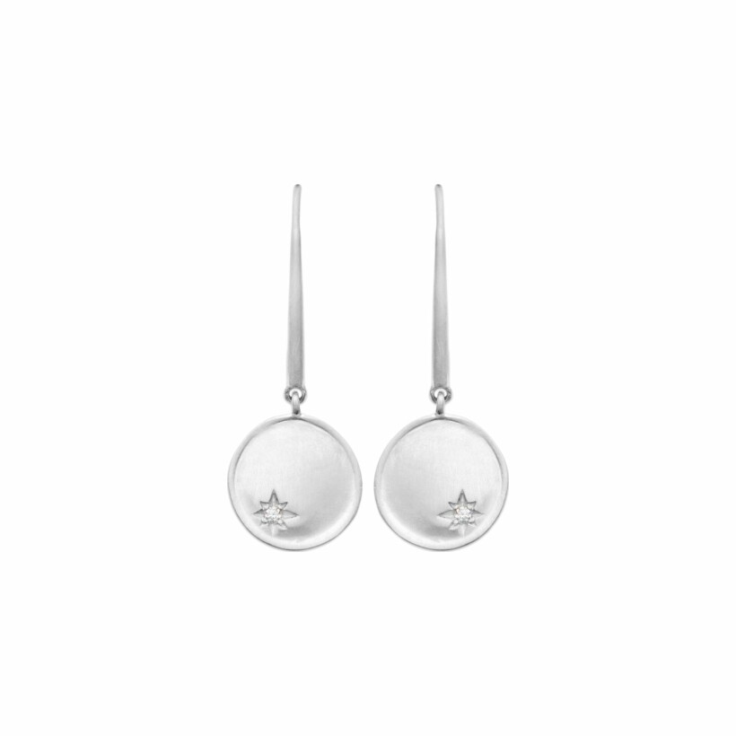 Boucles d'oreilles en argent rhodié et oxydes de zirconium