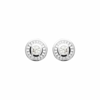 Boucles d'oreilles en argent rhodié et oxydes de zirconium