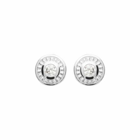 Boucles d'oreilles en argent rhodié et oxydes de zirconium