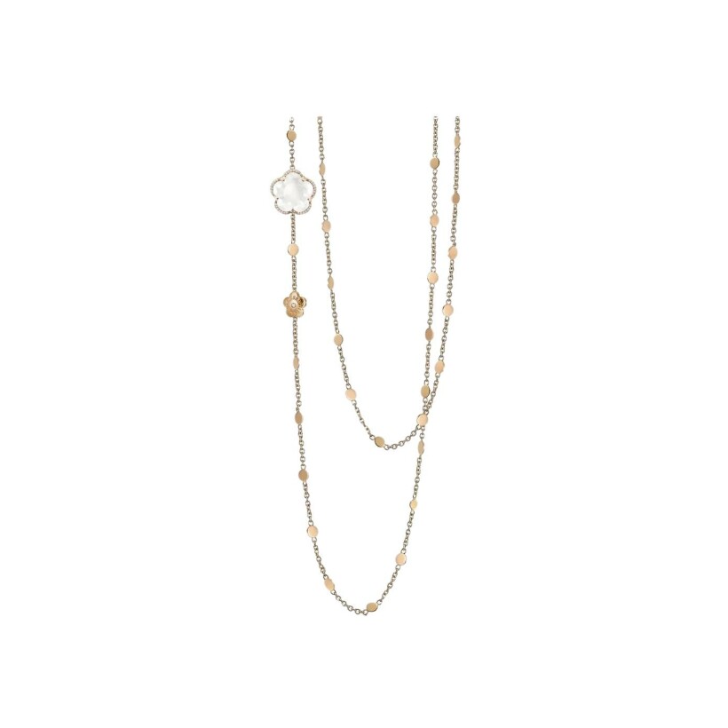 Pasquale Bruni Bon Ton necklace in rose gold, diamonds and quartz