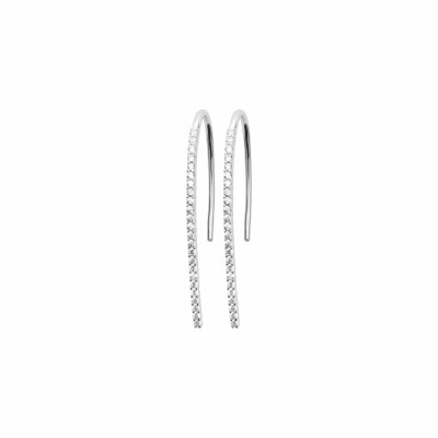 Boucles d'oreilles en argent rhodié et oxydes de zirconium