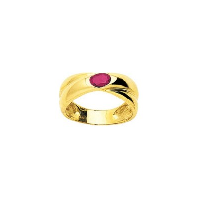 Bague en or jaune et rubis