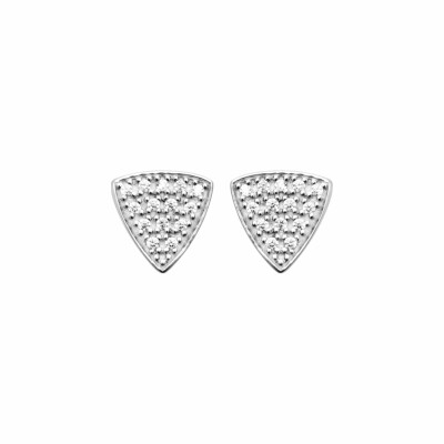 Boucles d'oreilles en argent rhodié et oxydes de zirconium