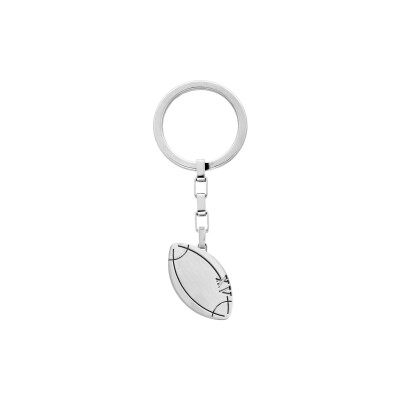 Porte-clefs ballon de rugby en acier