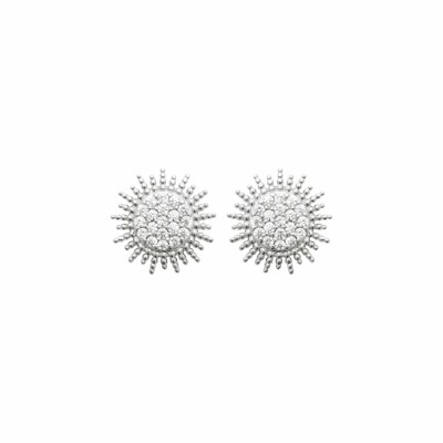 Boucles d'oreilles en argent rhodié et oxydes de zirconium