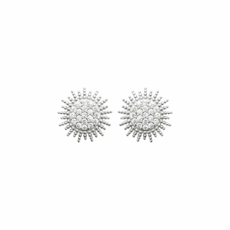 Boucles d'oreilles en argent rhodié et oxydes de zirconium