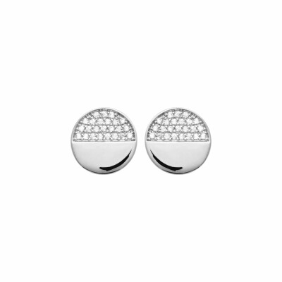 Boucles d'oreilles en argent rhodié et oxydes de zirconium