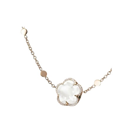 Collier Pasquale Bruni Bon Ton en or rose, diamants et quartz laiteux