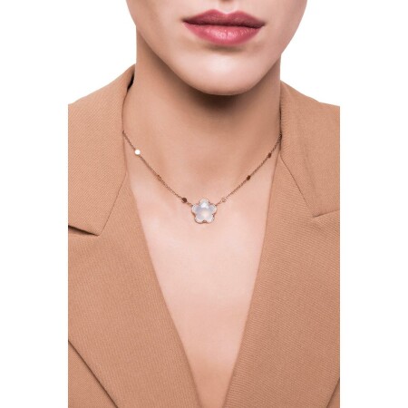 Collier Pasquale Bruni Bon Ton en or rose, diamants et quartz laiteux