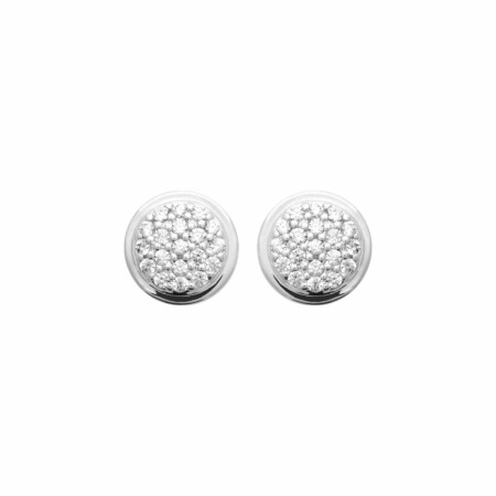 Boucles d'oreilles en argent rhodié et oxydes de zirconium