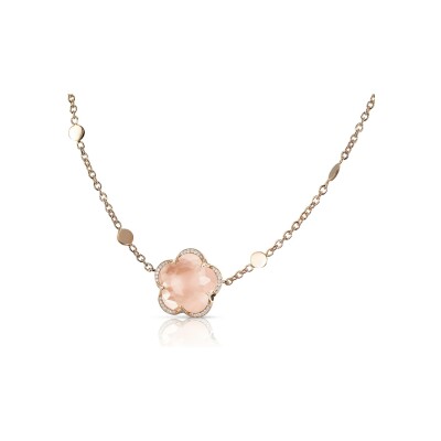 Pasquale Bruni Bon Ton necklace in rose gold, rose quartz and diamonds