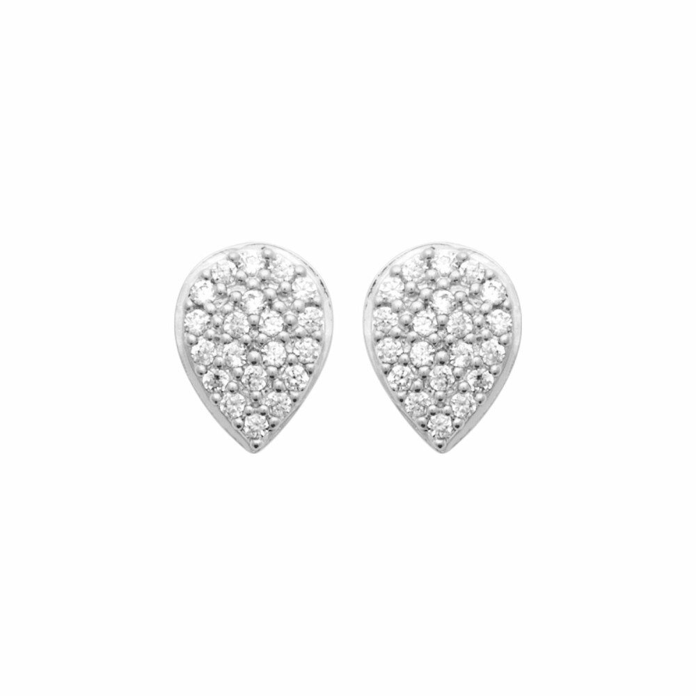 Boucles d'oreilles en argent rhodié et oxydes de zirconium