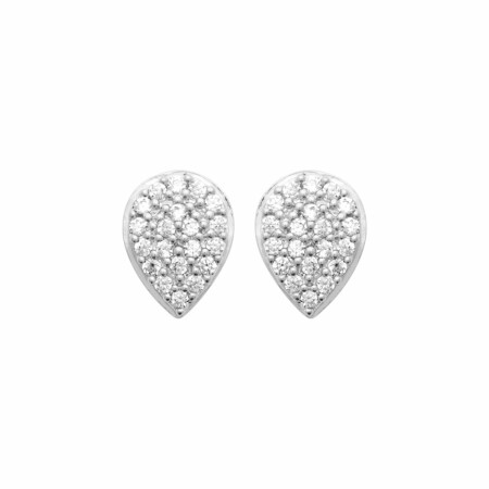 Boucles d'oreilles en argent rhodié et oxydes de zirconium