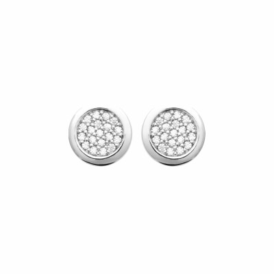 Boucles d'oreilles en argent rhodié et oxydes de zirconium