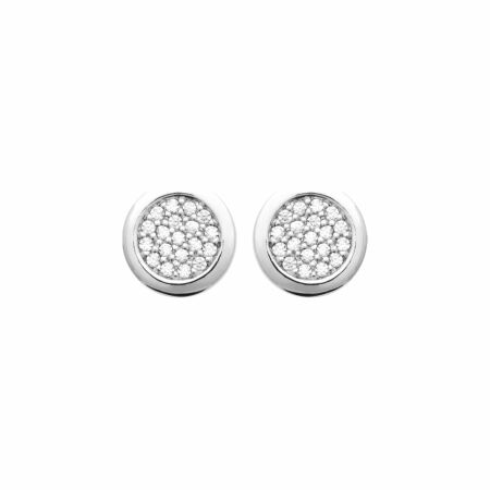 Boucles d'oreilles en argent rhodié et oxydes de zirconium