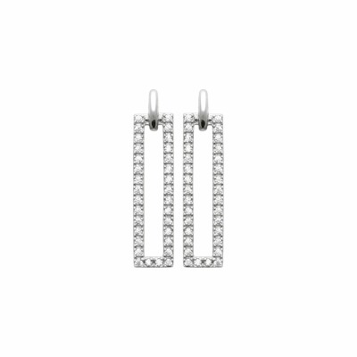 Boucles d'oreilles en argent rhodié et oxydes de zirconium