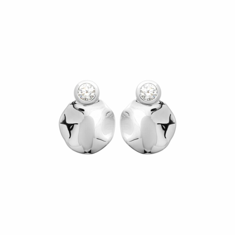 Boucles d'oreilles en argent rhodié et oxydes de zirconium