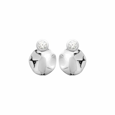 Boucles d'oreilles en argent rhodié et oxydes de zirconium