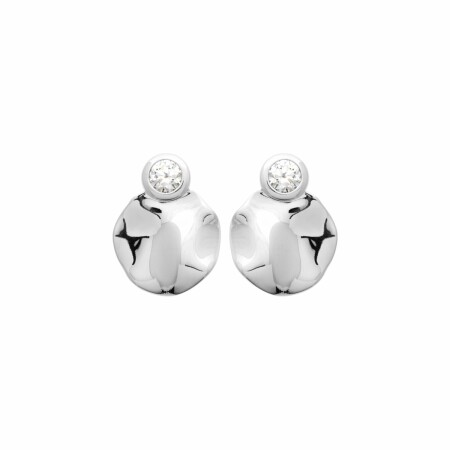 Boucles d'oreilles en argent rhodié et oxydes de zirconium