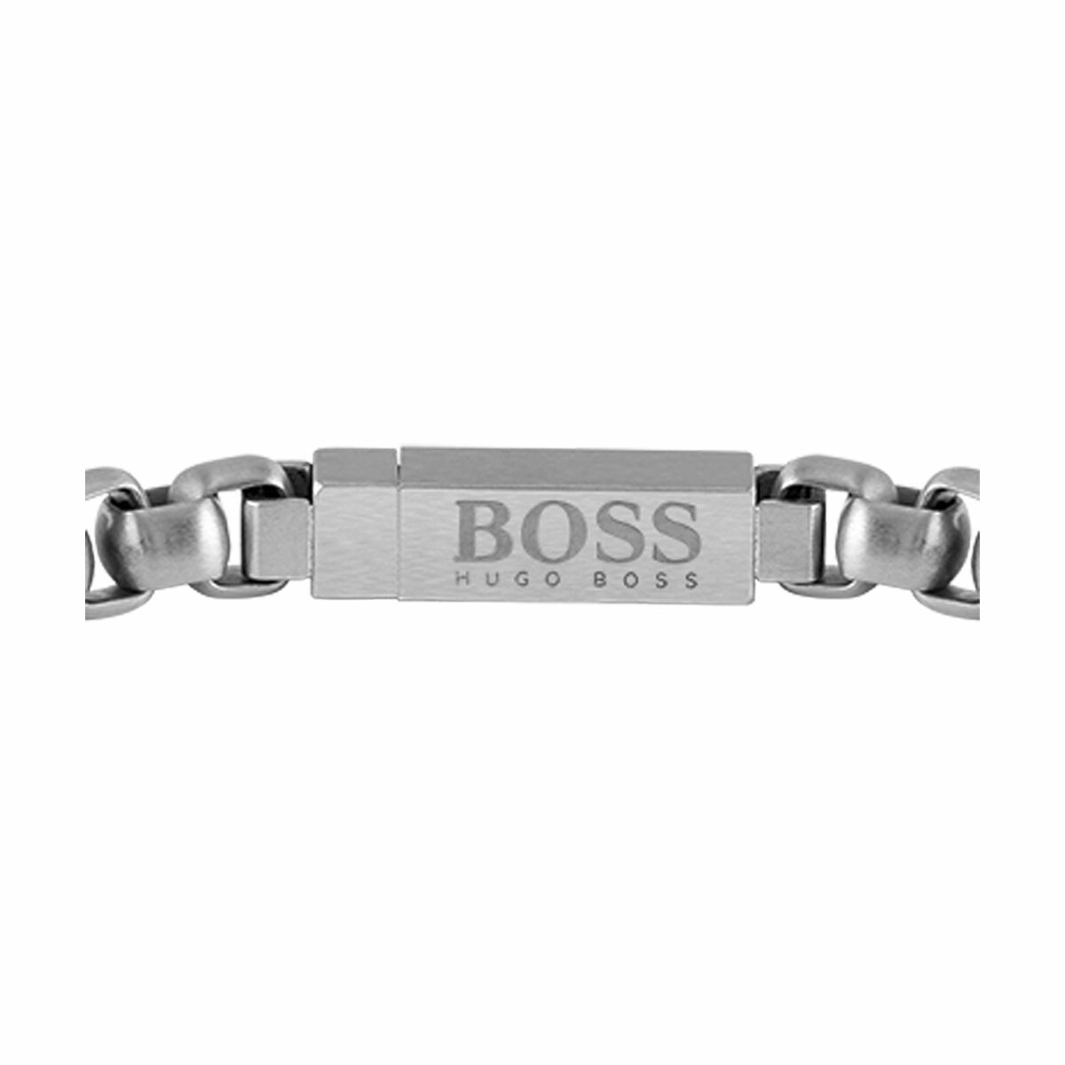 Bracelet BOSS Id en acier et silicone noir, taille M