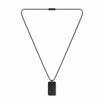 Collier BOSS Id en acier PVD noir et métal doré