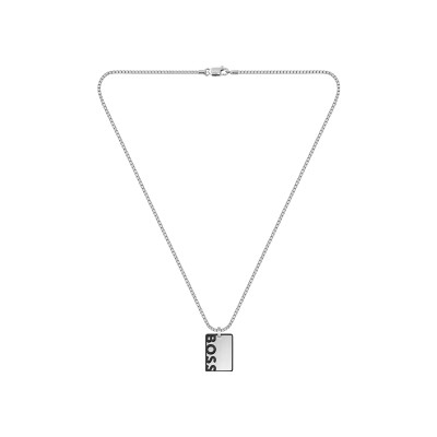 Collier BOSS Id en acier et acier PVD noir