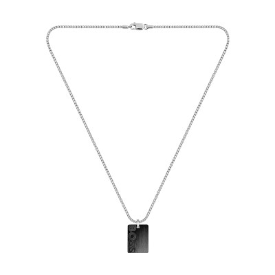 Collier BOSS Id en acier et acier PVD noir