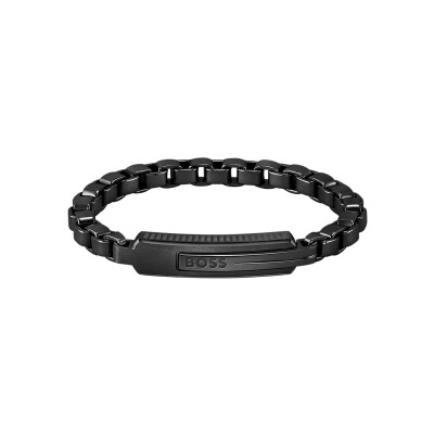 Bracelet BOSS Orlado en acier PVD noir, taille M