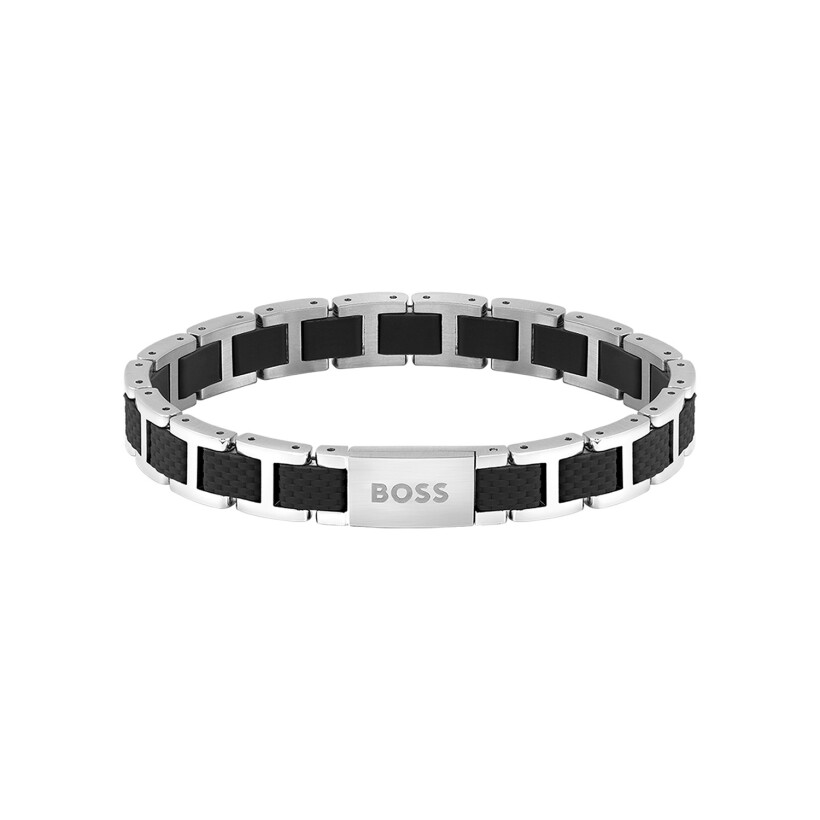 Bracelet BOSS Sarkis B en acier et silicone noir