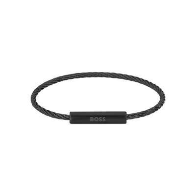 Bracelet BOSS Alek en acier PVD noir, taille XL