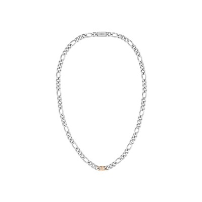 Collier BOSS Rian en acier et métal doré rose
