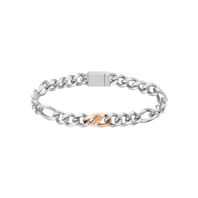 Bracelet BOSS Rian en acier et métal doré rose, taille M