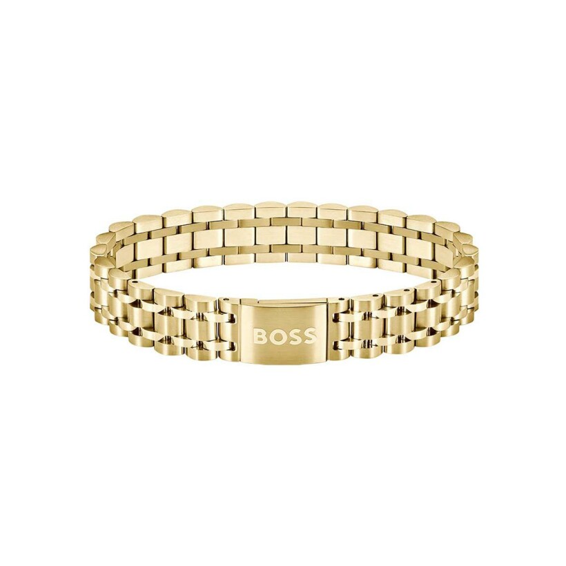 Bracelet BOSS en acier doré