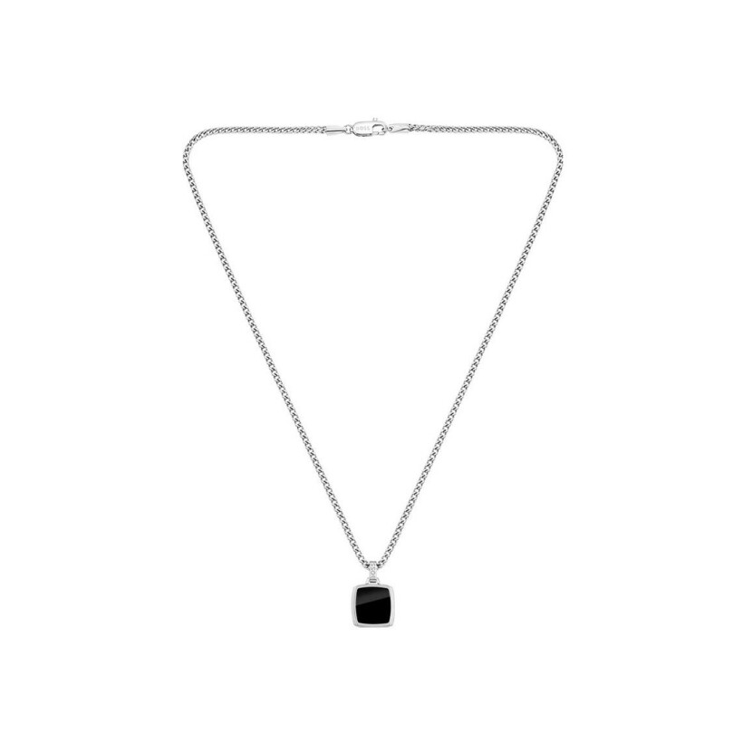 Collier BOSS en acier et onyx