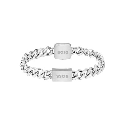 Bracelet BOSS en acier et onyx, taille M