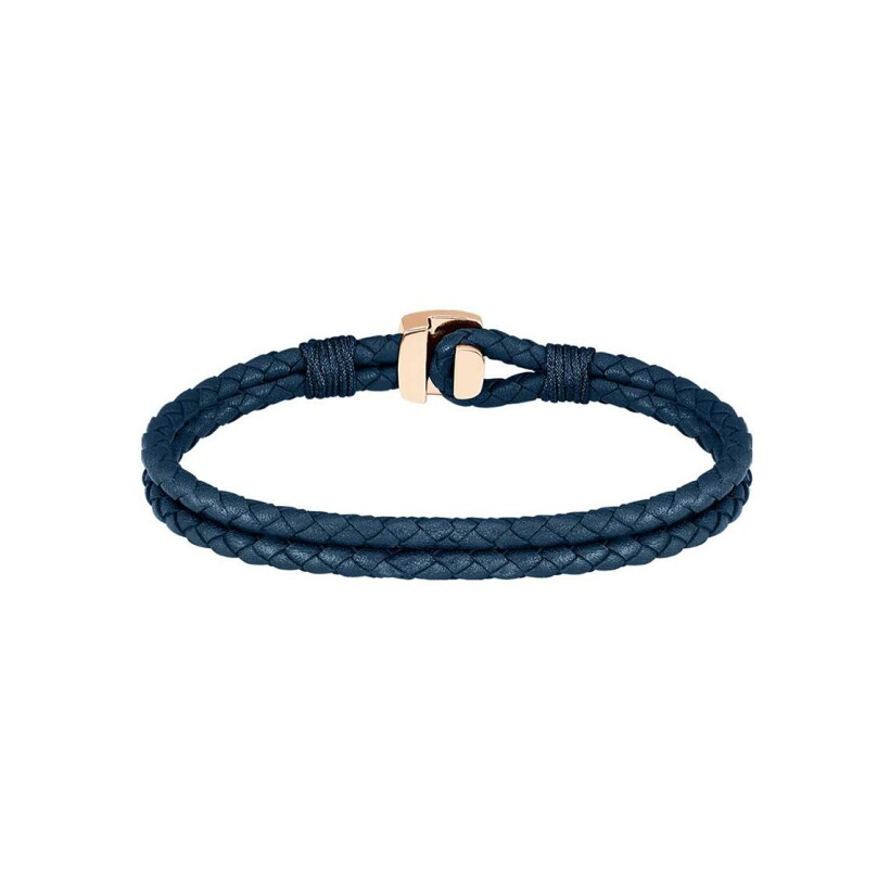 Bracelet BOSS en cuir et acier rose et bleu