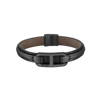 Bracelet BOSS en cuir et acier
