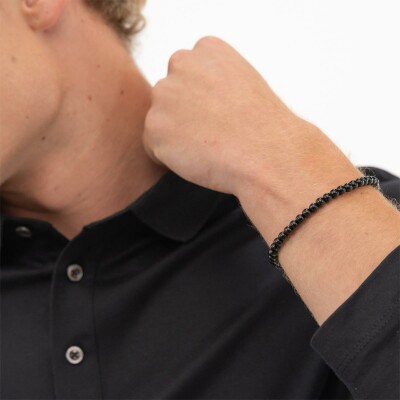 Bracelet BOSS en acier et onyx